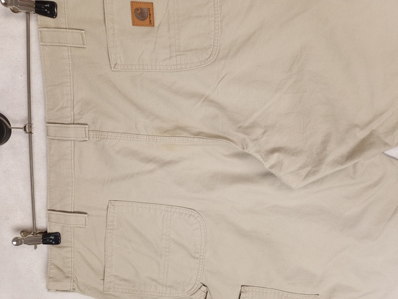 Men's Carhartt Loose Original Fit Carpenter Trousers In Beige Size W44  L30 - Picture 4 of 7